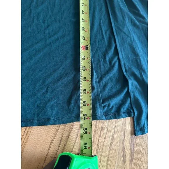 Lulus Swept Away Forest Green Long Sleeve Maxi Dress With Side Slit Classy NWT